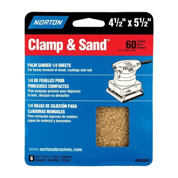 Norton Co Sanding Sheet 4.5X5.5 60 Grit 48302